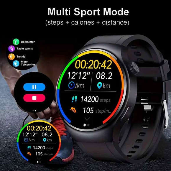 Black Smartwatch with Advanced Features - Picture 3 of 11